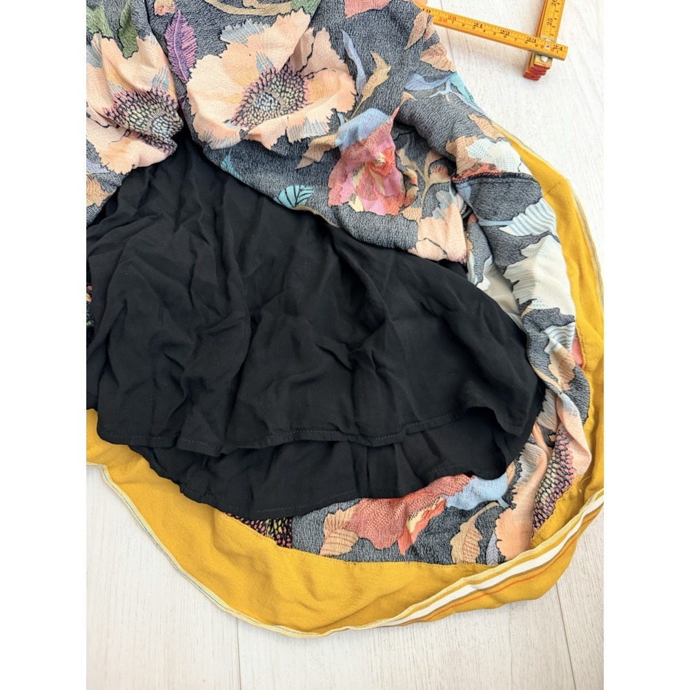 Maeve By Anthropologie Botanical Floral Faux Wrap Handkerchief Dress Sz 12 - Picture 5 of 10